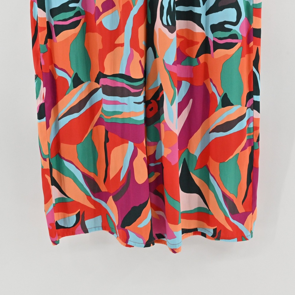 Rachel Zoe Tropical Wide Leg Pants Womens Sz M Multicolor Palazzo Elastic Waist‎ - Picture 10 of 13